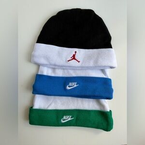 Lot of 3 Infant Boys Size 0-6 Month Nike Air Jordan Beanies Caps Hats